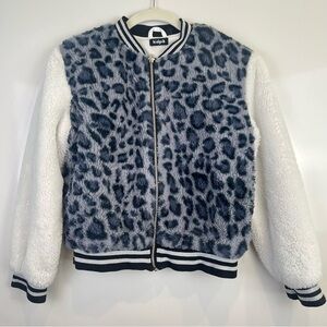2/$30 Kidpik Blue and White Leopard Print Kids Jacket